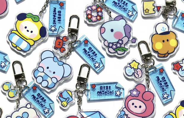 OFFICIAL BT21 MININI [SUMMER SKY] ACRYLIC KEYRING