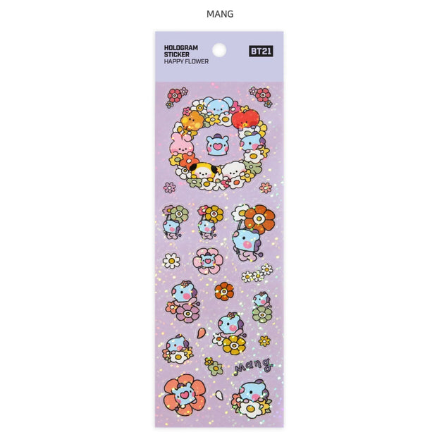 [BT21] OFFICIAL HOLOGRAM STICKER/ HAPPY FLOWER