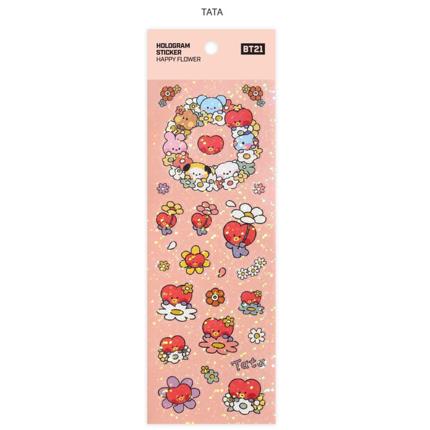 [BT21] OFFICIAL HOLOGRAM STICKER/ HAPPY FLOWER