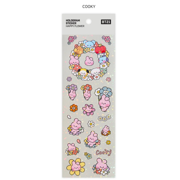 [BT21] OFFICIAL HOLOGRAM STICKER/ HAPPY FLOWER